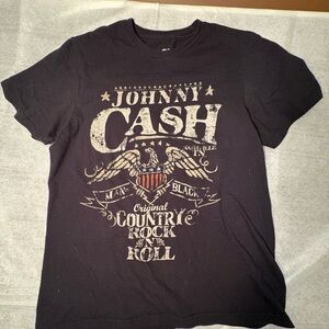 Johnny Cash Men's Black Graphic Short-Sleeve Tee